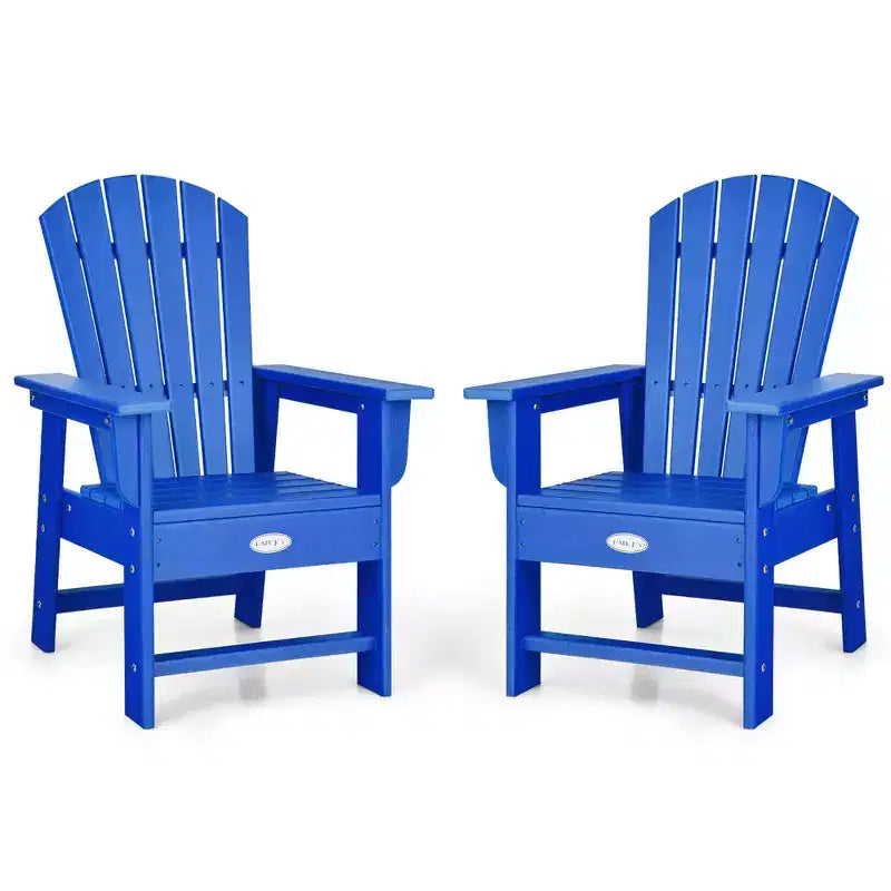 Costway Set of 2 Kids Patio Adirondack Chair Armchair Weather Resistance Outdoor Chair