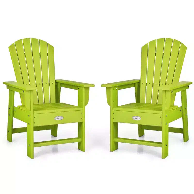 Costway Lot de 2 chaises Adirondack pour enfants, fauteuil de patio, résistance aux intempéries, chaise d'extérieur