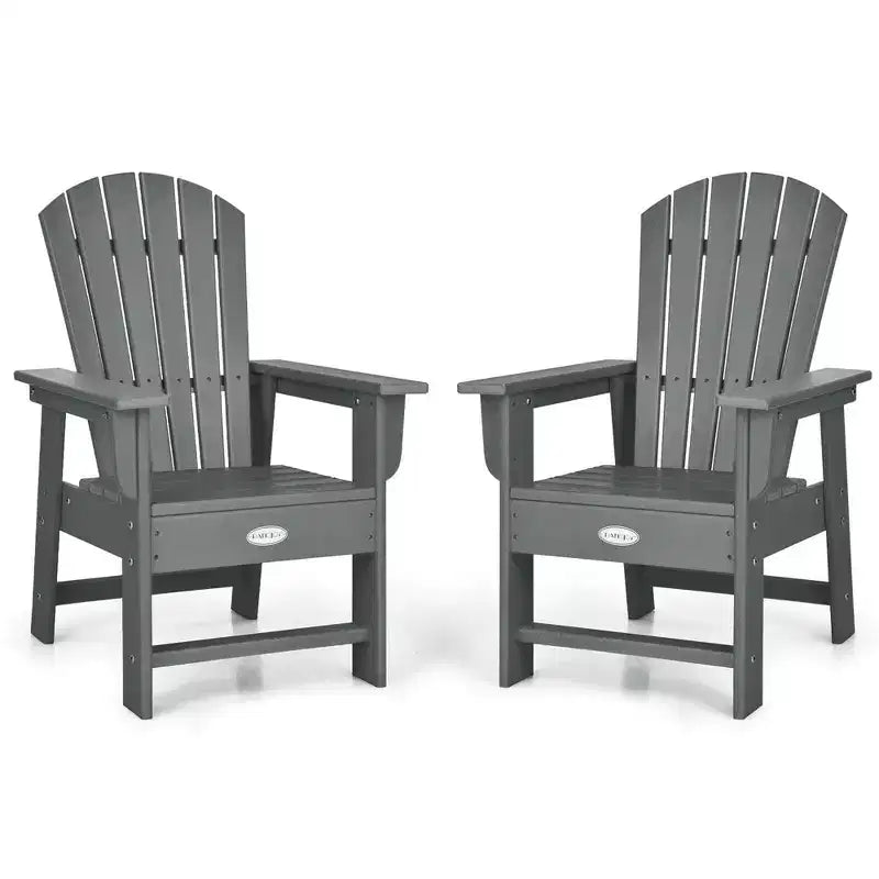 Costway Lot de 2 chaises Adirondack pour enfants, fauteuil de patio, résistance aux intempéries, chaise d'extérieur