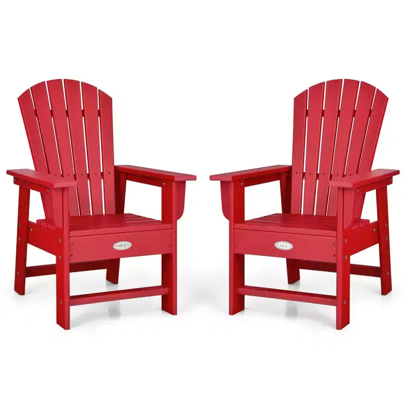 Costway Lot de 2 chaises Adirondack pour enfants, fauteuil de patio, résistance aux intempéries, chaise d'extérieur