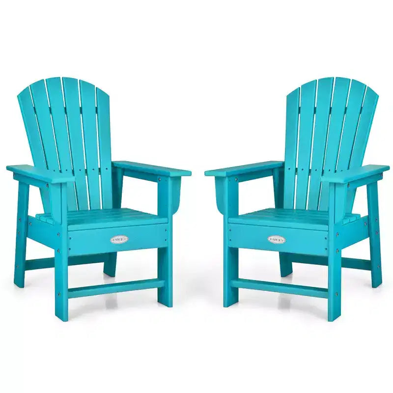 Costway Lot de 2 chaises Adirondack pour enfants, fauteuil de patio, résistance aux intempéries, chaise d'extérieur