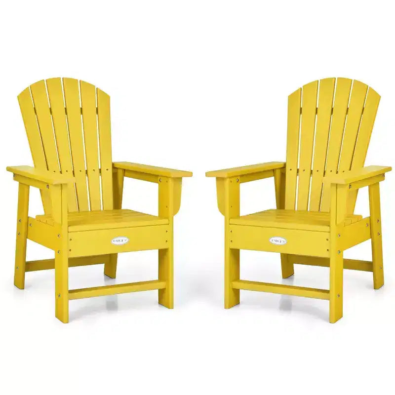 Costway Lot de 2 chaises Adirondack pour enfants, fauteuil de patio, résistance aux intempéries, chaise d'extérieur
