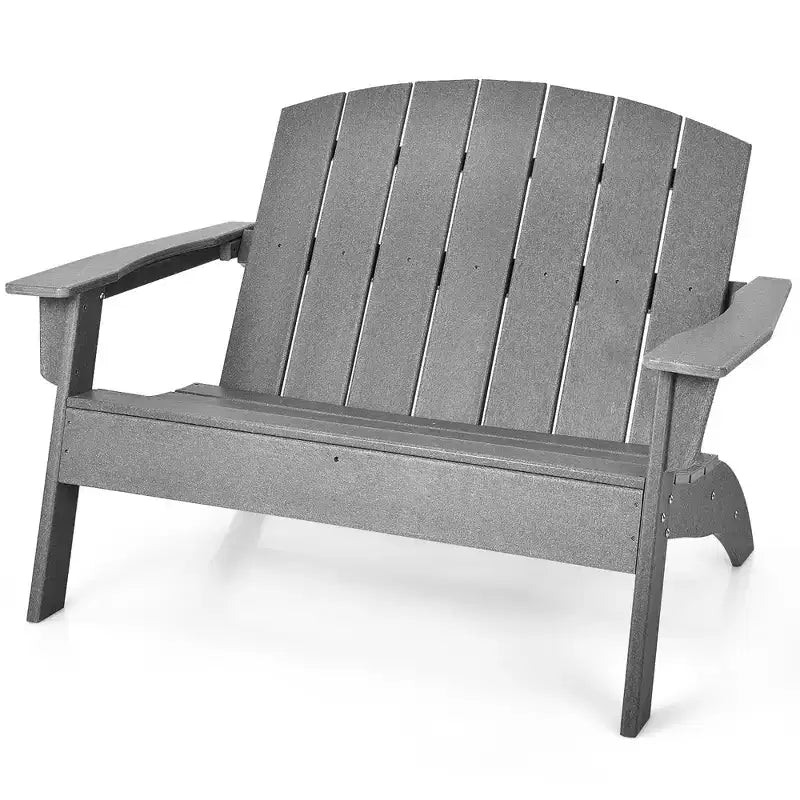 Costway Panca da Giardino Adirondack a Due Posti in HDPE Resistente alle Intemperie Grigia