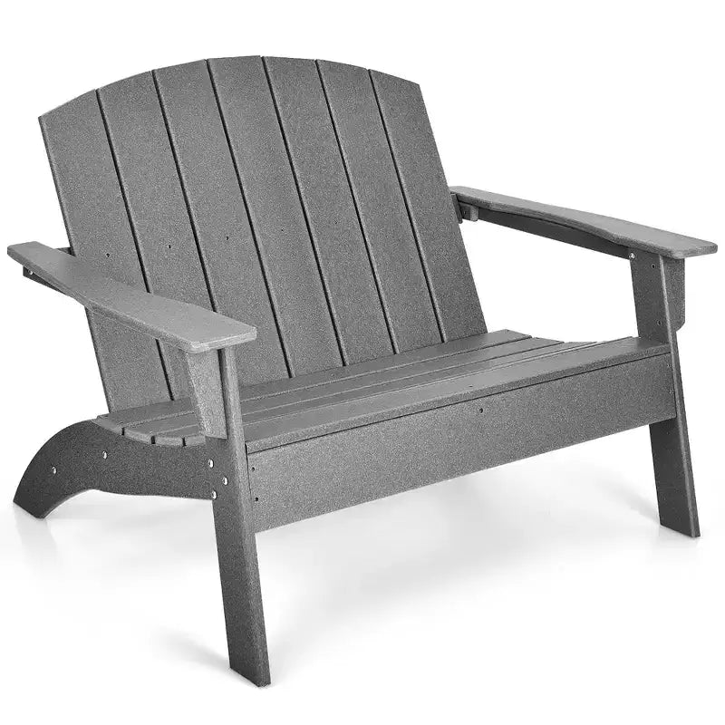 Costway Panca da Giardino Adirondack a Due Posti in HDPE Resistente alle Intemperie Grigia