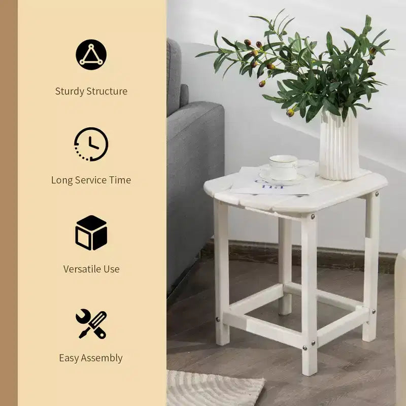 Costway Table d'appoint Adirondack 45,7 cm pour patio, résistante aux intempéries, pour jardin, blanche