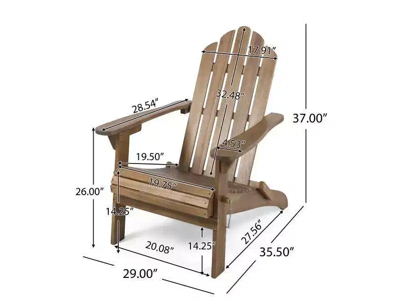 Set da 2 sedie pieghevoli Adirondack in legno di acacia Hazel per esterno - Christopher Knight Home