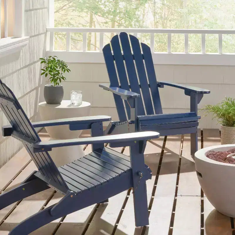 Set da 2 sedie pieghevoli Adirondack in legno di acacia Hazel per esterno - Christopher Knight Home