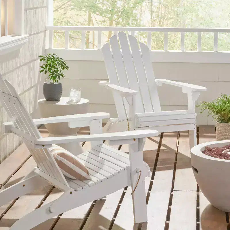 Set da 2 sedie pieghevoli Adirondack in legno di acacia Hazel per esterno - Christopher Knight Home