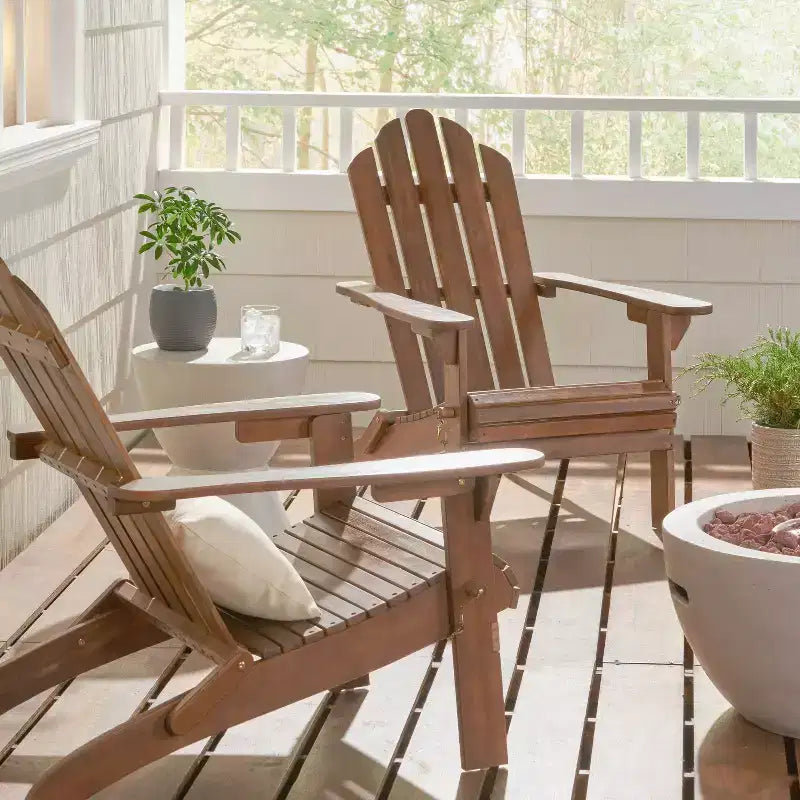 Set da 2 sedie pieghevoli Adirondack in legno di acacia Hazel per esterno - Christopher Knight Home