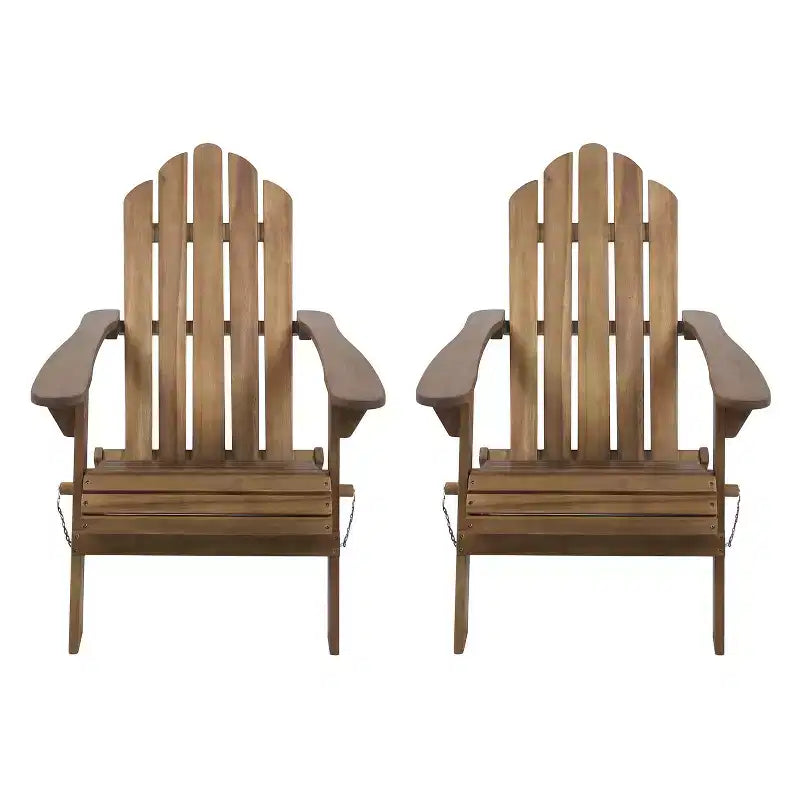 Set da 2 sedie pieghevoli Adirondack in legno di acacia Hazel per esterno - Christopher Knight Home