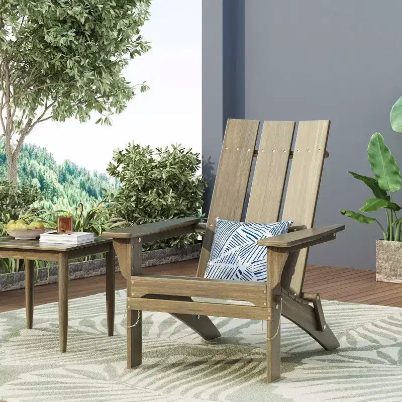 Sedia Adirondack Pieghevole da Esterno in Legno di Acacia Zuma - Christopher Knight Home
