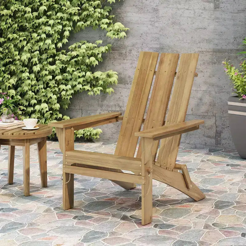 Sedia Adirondack Pieghevole da Esterno in Legno di Acacia Zuma - Christopher Knight Home