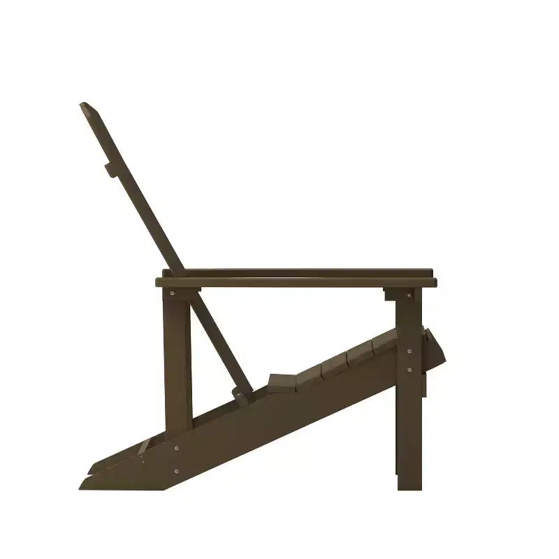 Emma and Oliver Confezione da 2 sedie Adirondack da esterno in poliresina e legno per tutte le stagioni