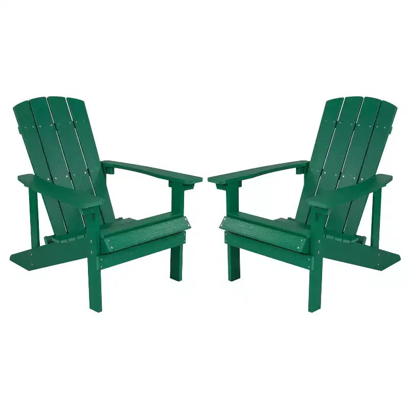 Lot de 2 chaises Adirondack Emma et Oliver en bois de polyrésine toutes saisons