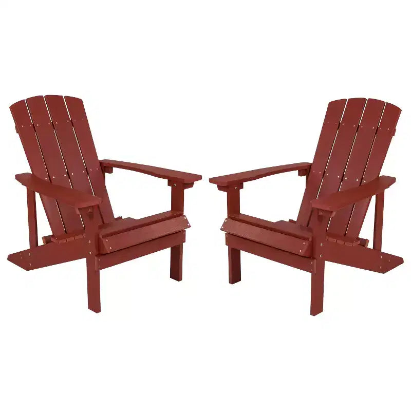 Lot de 2 chaises Adirondack Emma et Oliver en bois de polyrésine toutes saisons
