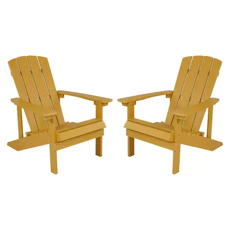 Lot de 2 chaises Adirondack Emma et Oliver en bois de polyrésine toutes saisons
