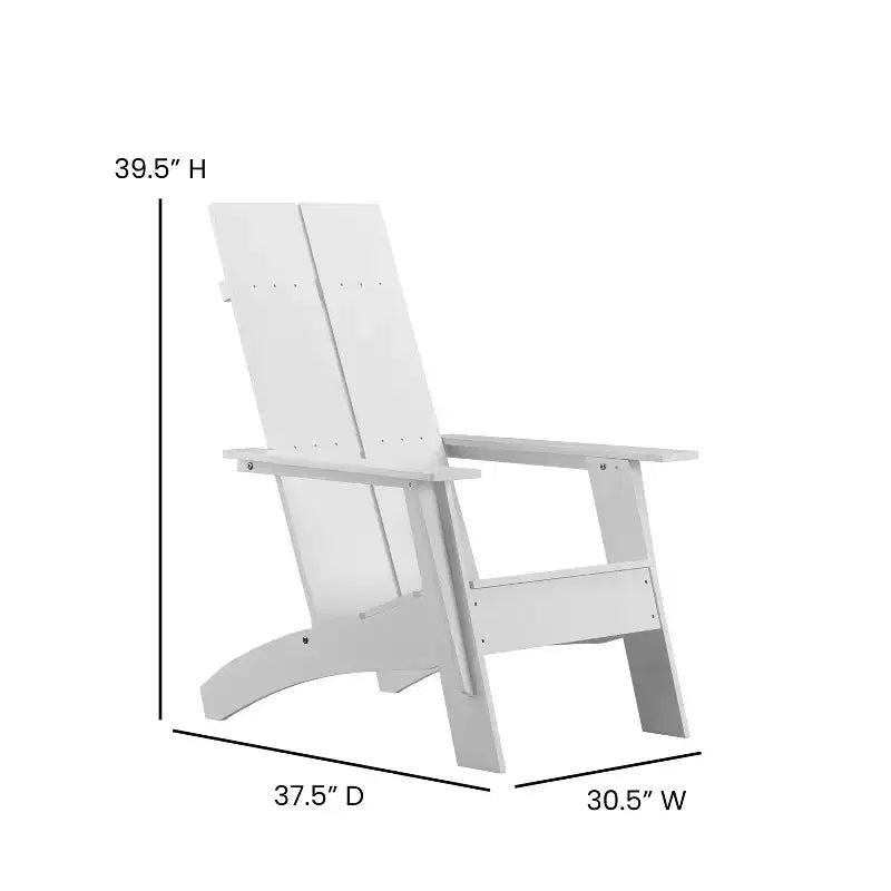 Set di 4 sedie moderne stile Adirondack Emma and Oliver con doppia doga per interni/esterni