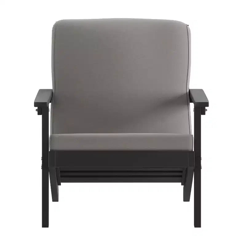 Flash Furniture Charlestown Sedia da Patio Stile Adirondack Profonda con Cuscini in Poliresina e Legno Resistente alle Intemperie