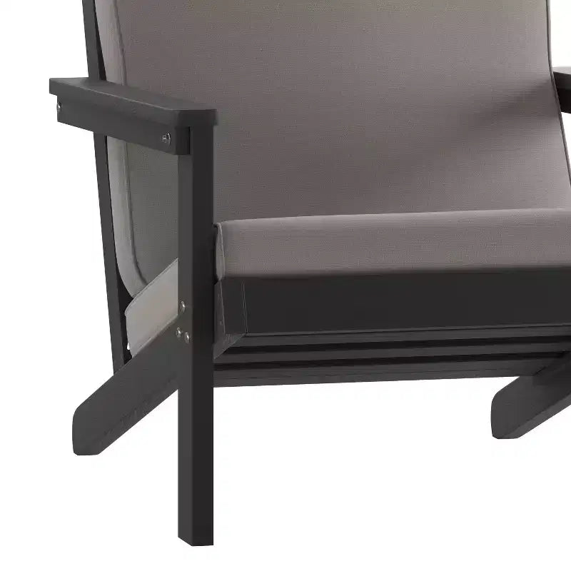 Flash Furniture Charlestown Sedia da Patio Stile Adirondack Profonda con Cuscini in Poliresina e Legno Resistente alle Intemperie