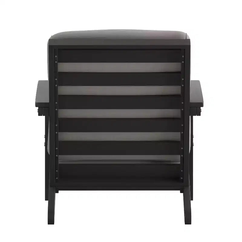 Flash Furniture Charlestown Sedia da Patio Stile Adirondack Profonda con Cuscini in Poliresina e Legno Resistente alle Intemperie
