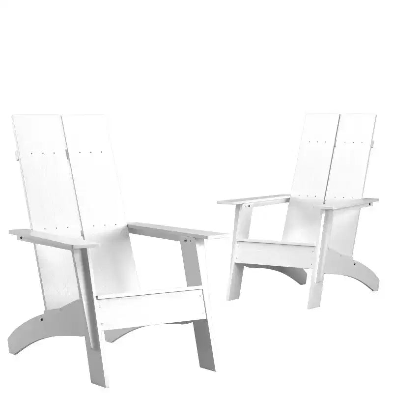 Lot de 2 chaises Adirondack modernes Emma et Oliver à lattes doubles pour l'intérieur/l'extérieur