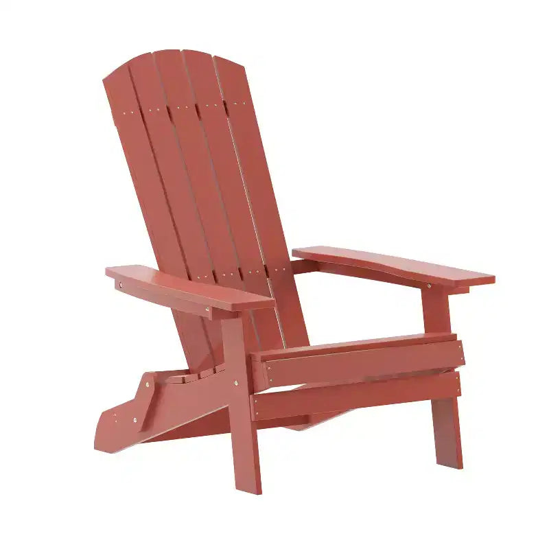 Chaise Adirondack pliante tout temps en résine de polyéthylène Emma et Oliver – Chaise de patio