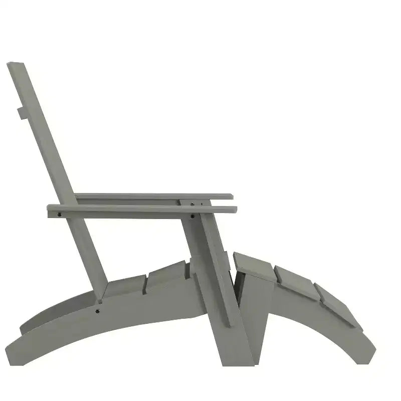Sedia e poggiapiedi Emma e Oliver da interni/esterni in stile Adirondack moderno a 2 stecche