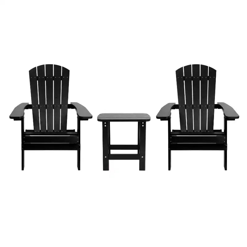 Set di 2 sedie Adirondack pieghevoli Emma e Oliver per interni/esterni con tavolino laterale