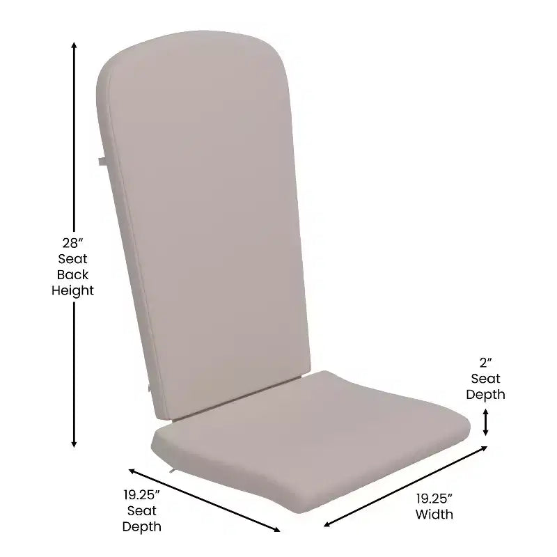 Flash Furniture Savannah Set di 2 Sedie a Dondolo Adirondack in Legno di Poliresina per Tutte le Stagioni con Cuscini per Terrazzo, Portico e Patio