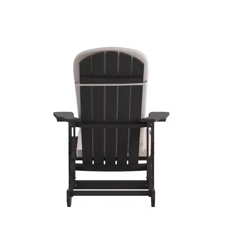 Flash Furniture Savannah Set di 2 Sedie a Dondolo Adirondack in Legno di Poliresina per Tutte le Stagioni con Cuscini per Terrazzo, Portico e Patio