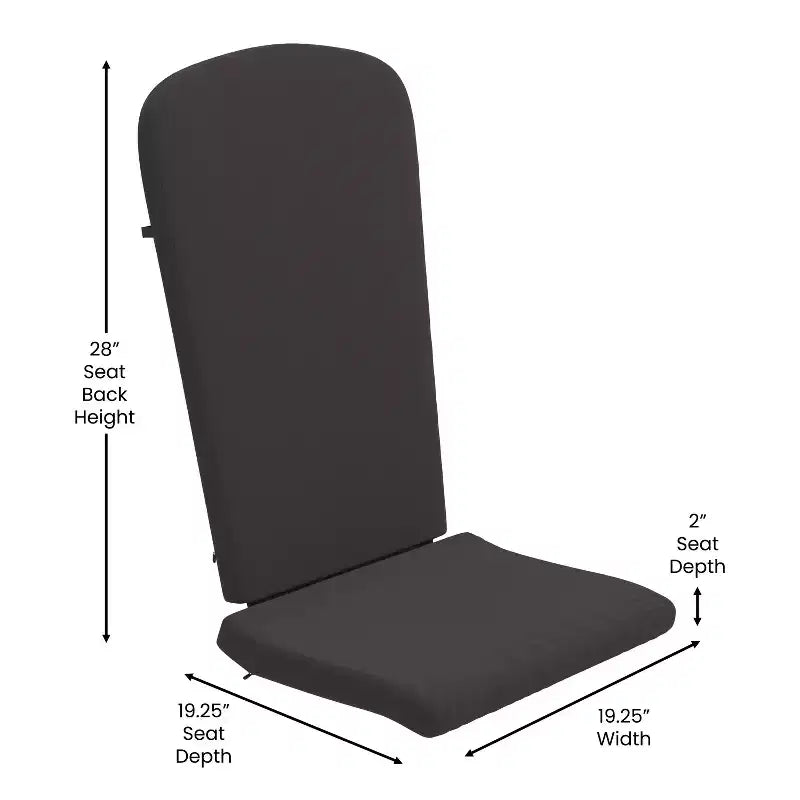 Flash Furniture Savannah Set di 2 Sedie a Dondolo Adirondack in Legno di Poliresina per Tutte le Stagioni con Cuscini per Terrazzo, Portico e Patio