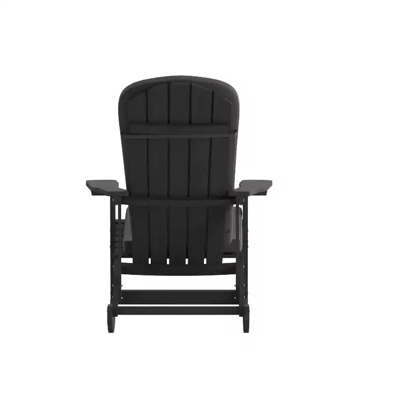Flash Furniture Savannah Set di 2 Sedie a Dondolo Adirondack in Legno di Poliresina per Tutte le Stagioni con Cuscini per Terrazzo, Portico e Patio