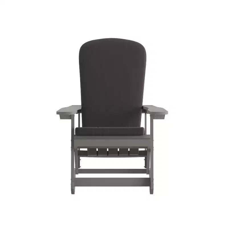 Flash Furniture Savannah Set di 2 Sedie a Dondolo Adirondack in Legno di Poliresina per Tutte le Stagioni con Cuscini per Terrazzo, Portico e Patio
