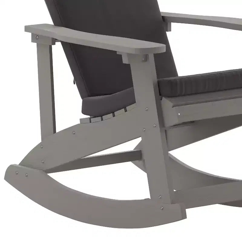 Flash Furniture Savannah Set di 2 Sedie a Dondolo Adirondack in Legno di Poliresina per Tutte le Stagioni con Cuscini per Terrazzo, Portico e Patio