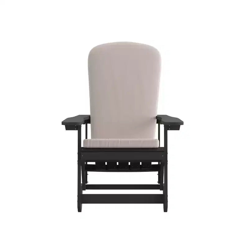 Flash Furniture Savannah Set di 2 Sedie a Dondolo Adirondack in Legno di Poliresina per Tutte le Stagioni con Cuscini per Terrazzo, Portico e Patio