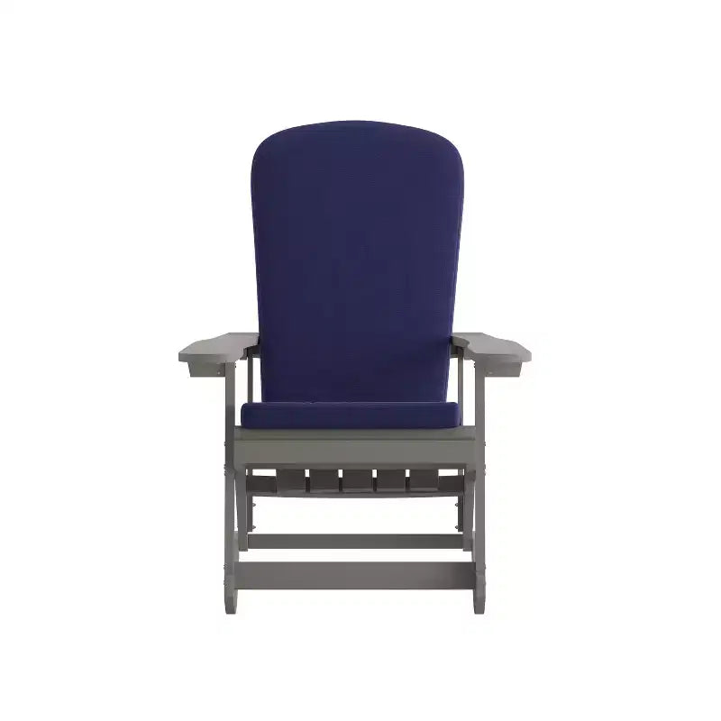 Flash Furniture Savannah Set di 2 Sedie a Dondolo Adirondack in Legno di Poliresina per Tutte le Stagioni con Cuscini per Terrazzo, Portico e Patio