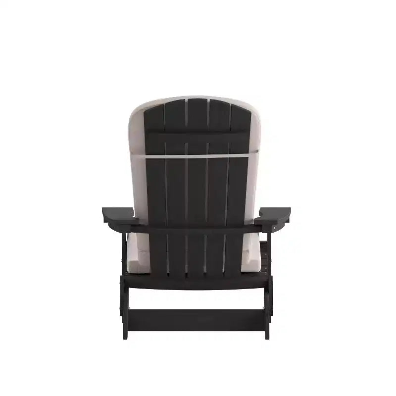 Flash Furniture Charlestown Set di 2 Sedie Adirondack Pieghevoli per Interni/Esterni in Poliresina per Tutte le Stagioni con Cuscini per Terrazza, Portico e Patio