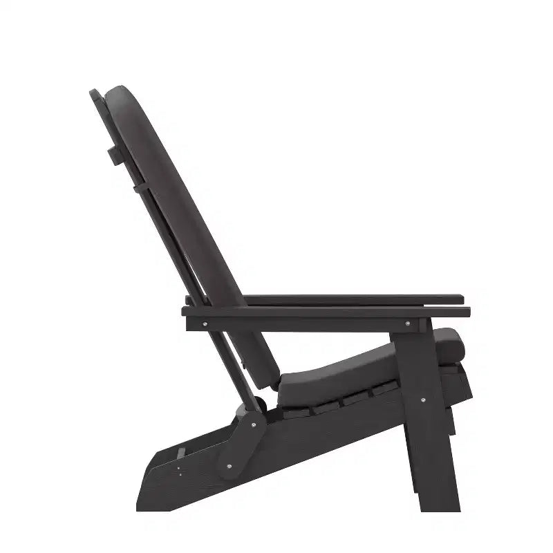 Flash Furniture Charlestown Set di 2 Sedie Adirondack Pieghevoli per Interni/Esterni in Poliresina per Tutte le Stagioni con Cuscini per Terrazza, Portico e Patio