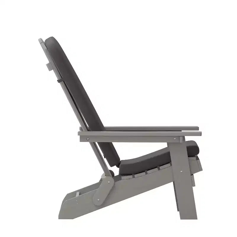 Flash Furniture Charlestown Set di 2 Sedie Adirondack Pieghevoli per Interni/Esterni in Poliresina per Tutte le Stagioni con Cuscini per Terrazza, Portico e Patio
