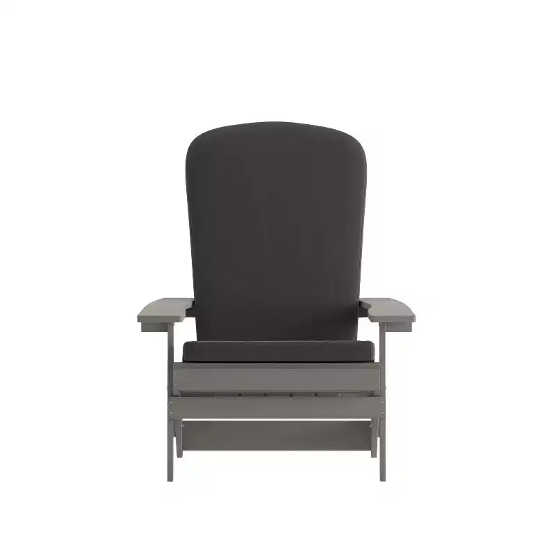 Flash Furniture Charlestown Set di 2 Sedie Adirondack Pieghevoli per Interni/Esterni in Poliresina per Tutte le Stagioni con Cuscini per Terrazza, Portico e Patio
