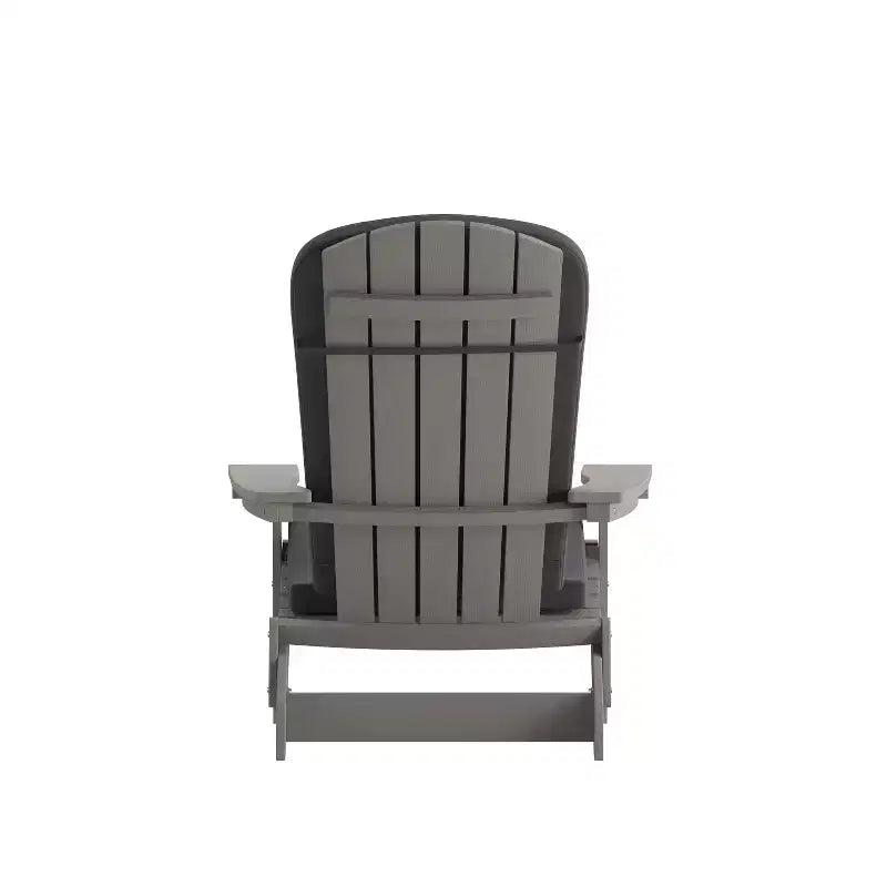 Flash Furniture Charlestown Set di 2 Sedie Adirondack Pieghevoli per Interni/Esterni in Poliresina per Tutte le Stagioni con Cuscini per Terrazza, Portico e Patio
