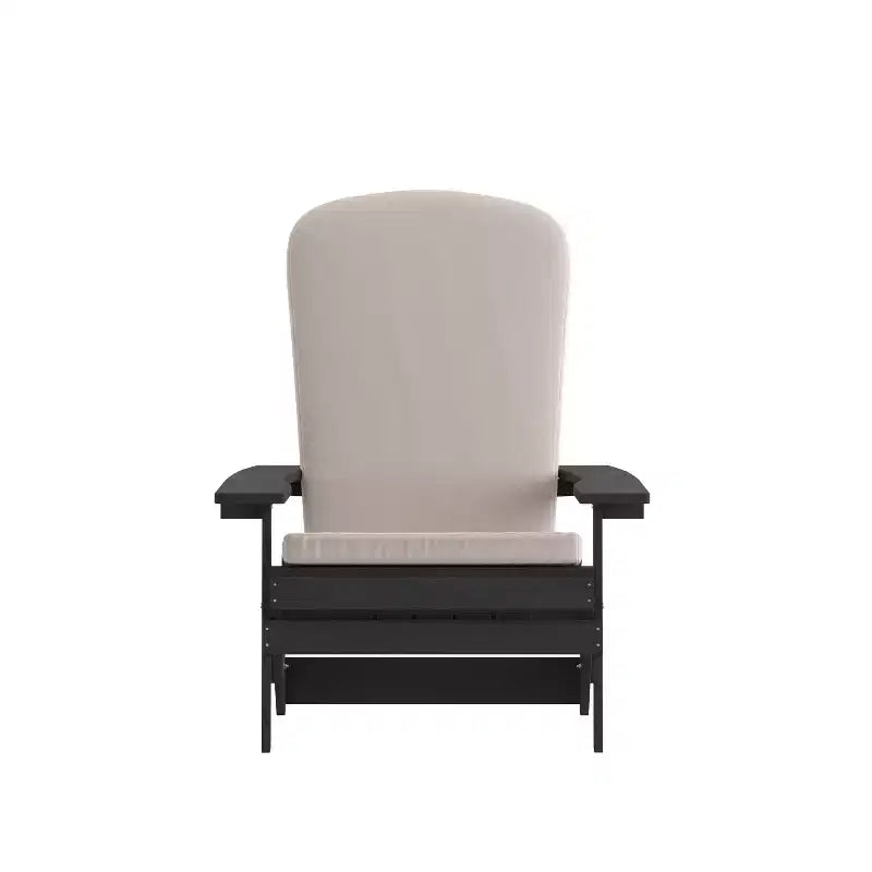Flash Furniture Charlestown Set di 2 Sedie Adirondack Pieghevoli per Interni/Esterni in Poliresina per Tutte le Stagioni con Cuscini per Terrazza, Portico e Patio