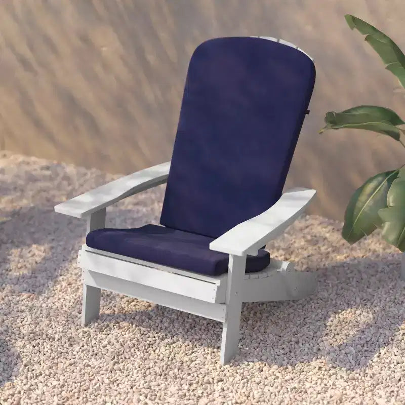 Flash Furniture Charlestown Set di 2 Sedie Adirondack Pieghevoli per Interni/Esterni in Poliresina per Tutte le Stagioni con Cuscini per Terrazza, Portico e Patio