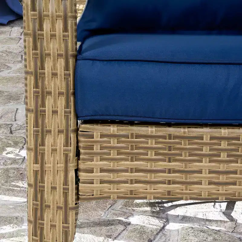 Sedia Adirondack Outsunny da Esterno con Rattan Intrecciato Resistente alle Intemperie, Cuscini Morbidi, Schienale Alto Curvo per Terrazzo o Giardino