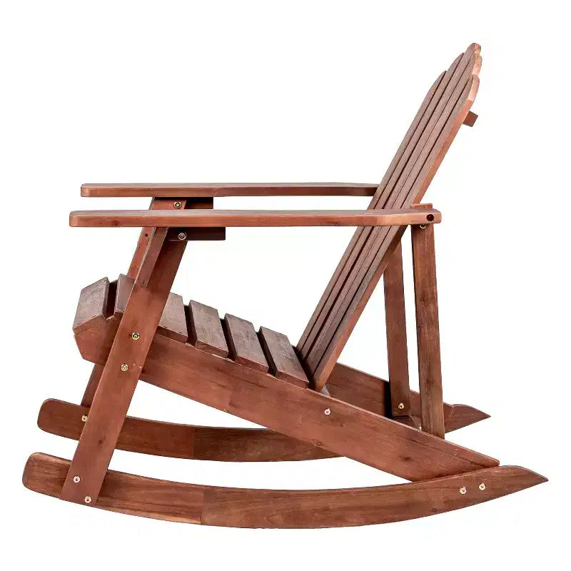 Fauteuil à bascule Adirondack classique en bois d'acacia pour terrasse Kiawah - JONATHAN Y