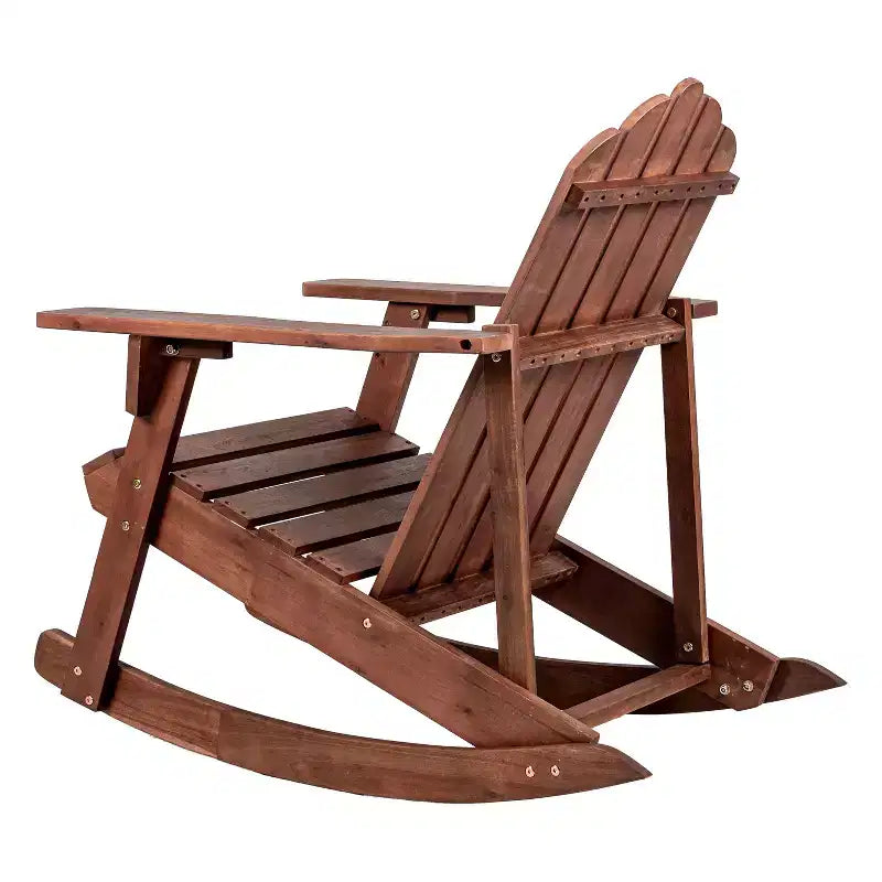 Fauteuil à bascule Adirondack classique en bois d'acacia pour terrasse Kiawah - JONATHAN Y