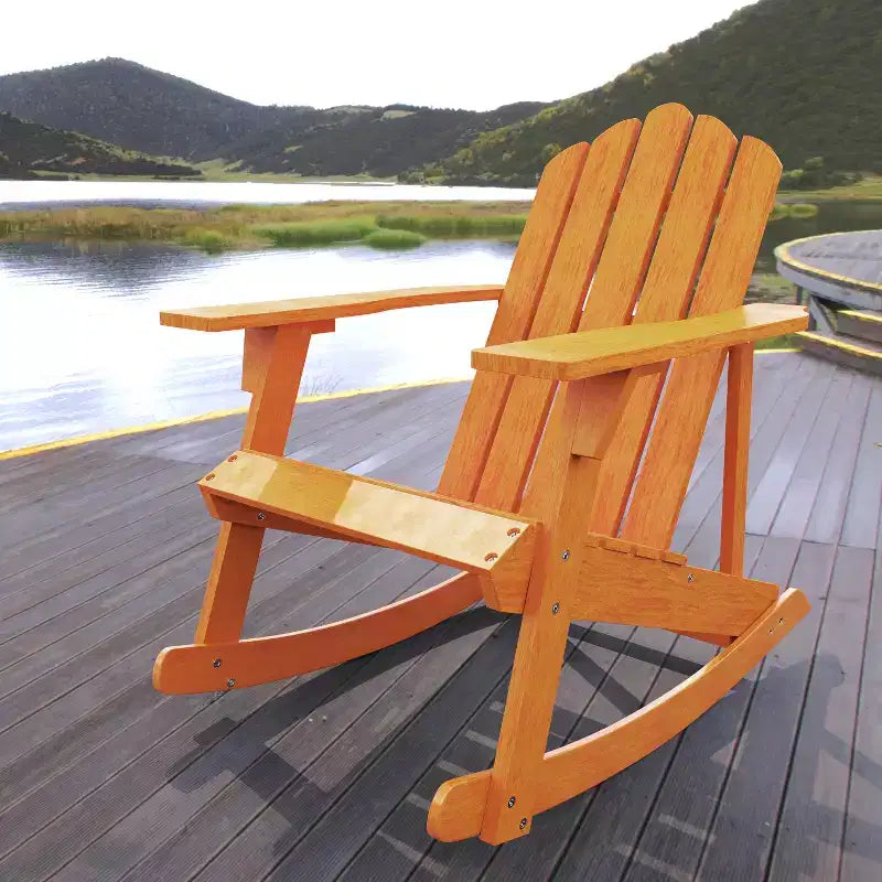 Fauteuil à bascule Adirondack classique en bois d'acacia pour terrasse Kiawah - JONATHAN Y