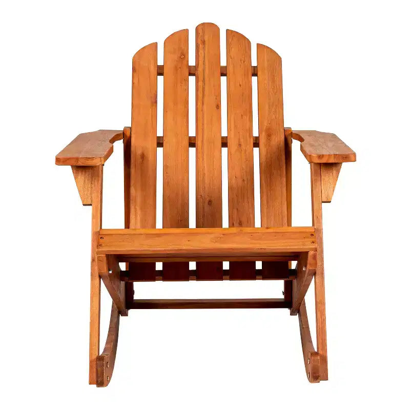 Fauteuil à bascule Adirondack classique en bois d'acacia pour terrasse Kiawah - JONATHAN Y