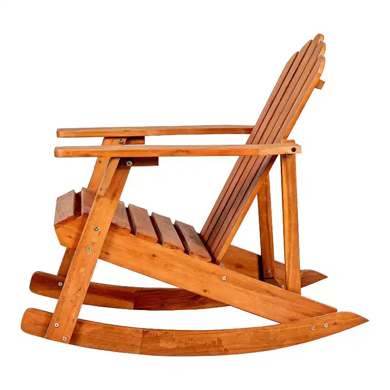 Fauteuil à bascule Adirondack classique en bois d'acacia pour terrasse Kiawah - JONATHAN Y
