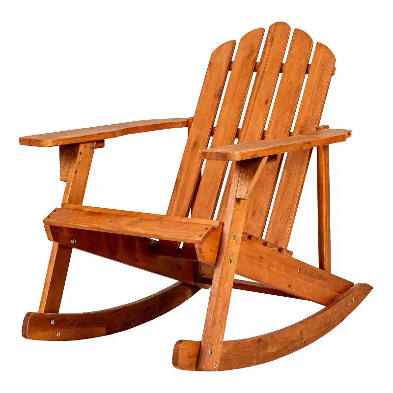 Fauteuil à bascule Adirondack classique en bois d'acacia pour terrasse Kiawah - JONATHAN Y
